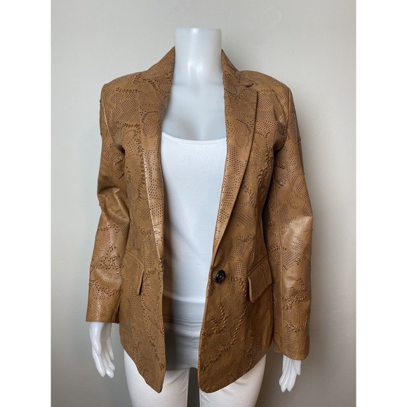 F. Ralph Lauren Leather Jacket Size 6 Brown Camel NWT $795 - Picture 3 of 11